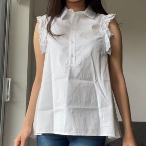Zara frilled shoulder shirt